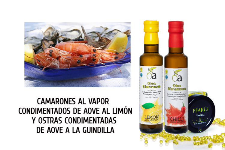 receta ostras camarones aceite lujo